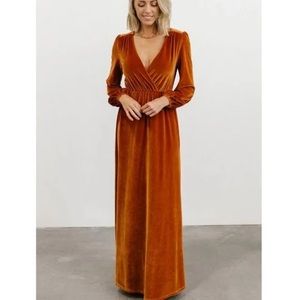 Baltic Born Sadie Velvet Maxi Long Sleeve Dress Size Small